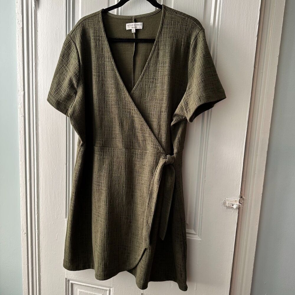 Madewell Olive Green Wrap Mini Dress